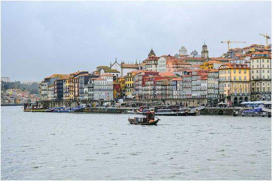 Painting Colorful Riverside Buildings Multicolored Buildings Next To The River 100x70