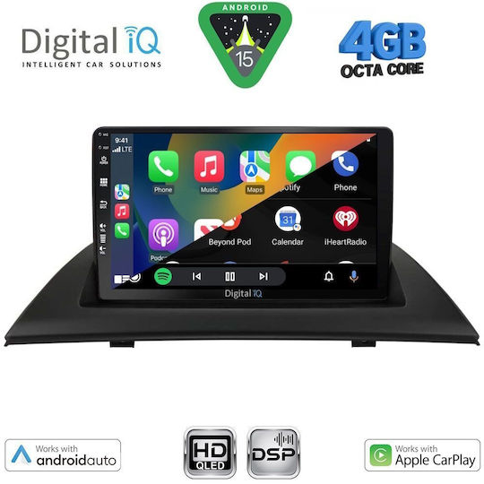 Digital IQ Car Audio System for BMW X3 (E83) 2003-2010 (Bluetooth/USB/WiFi/GPS/Apple CarPlay/Android Auto) with 9" Touch Screen