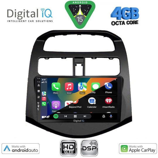Digital IQ Car Audio System for Chevrolet Spark 2009-2015 Bluetooth USB WiFi GPS Apple CarPlay Android Auto with 9" Touch Screen