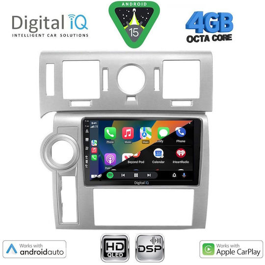 Digital IQ Car Audio System Hummer H2 2008-2009 Bluetooth USB WiFi GPS Apple CarPlay Android Auto with 9" Touch Screen