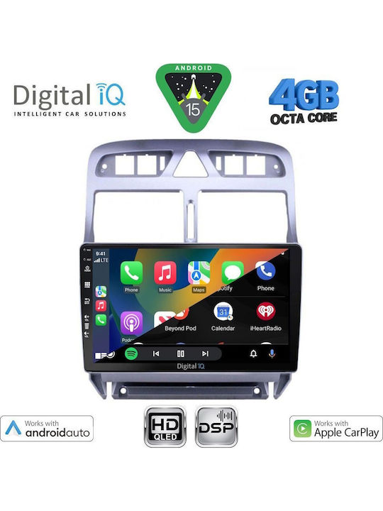 Digital IQ Car Audio System for Peugeot 307 2001-2008 Bluetooth USB WiFi GPS Apple CarPlay Android Auto with 9" Touch Screen