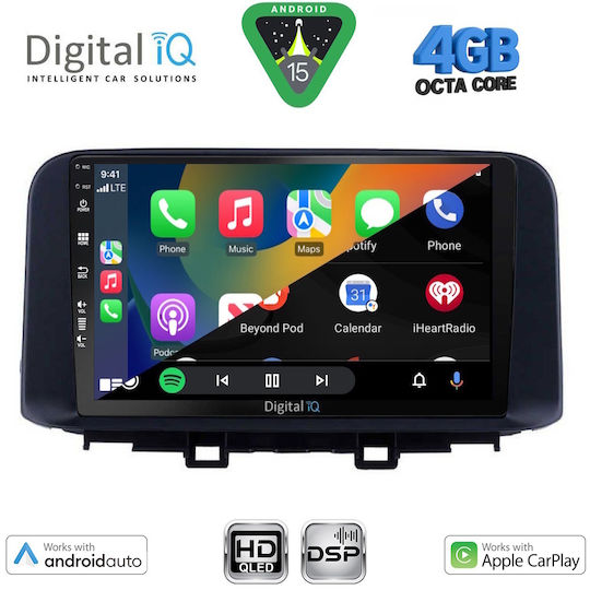 Digital IQ Ηχοσύστημα Αυτοκινήτου για Hyundai Kona 2017-2023 (Bluetooth/USB/WiFi/GPS/Apple-Carplay/Android-Auto) με Οθόνη Αφής 10"