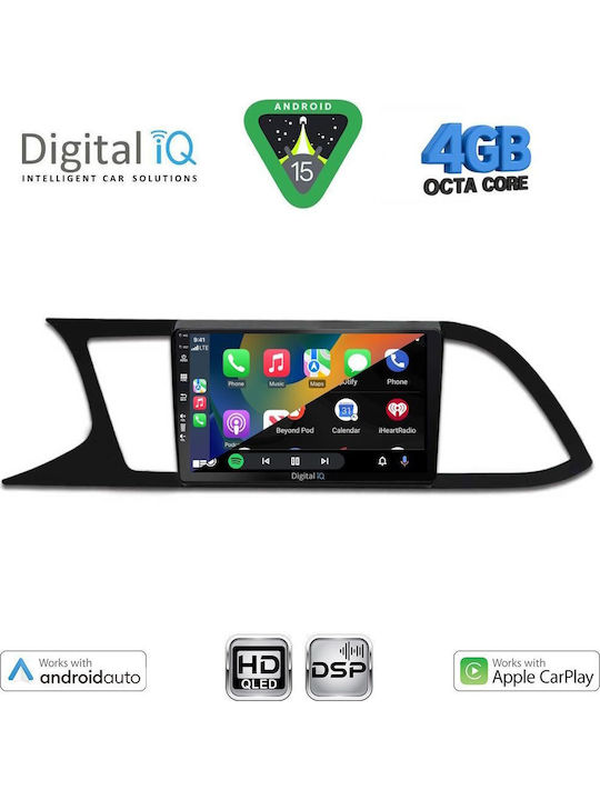 Digital IQ Car Audio System for Seat Leon 2012-2021 Bluetooth USB WiFi GPS Apple CarPlay Android Auto with 9" Touch Screen
