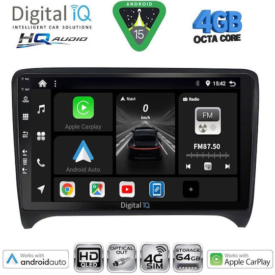 Digital IQ Ηχοσύστημα Αυτοκινήτου για Audi A4 2008-2015 (Bluetooth/USB/WiFi/GPS/Apple-Carplay/Android-Auto) με Οθόνη Αφής 10"