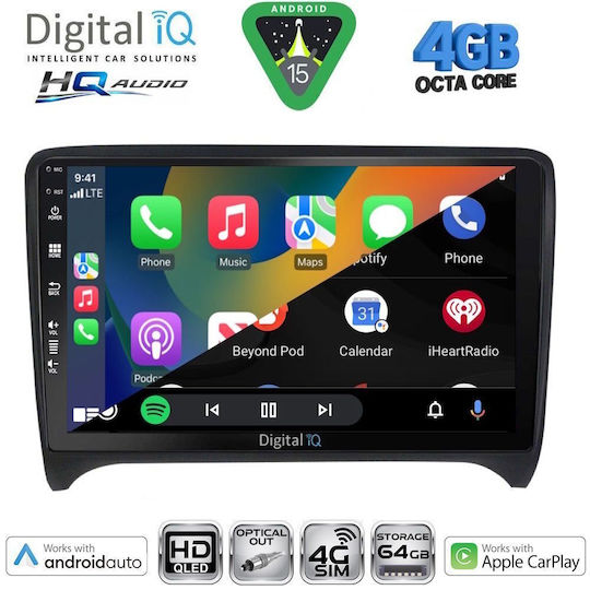 Digital IQ Ηχοσύστημα Αυτοκινήτου για Audi A4 2008-2015 (Bluetooth/USB/WiFi/GPS/Apple-Carplay/Android-Auto) με Οθόνη Αφής 10"