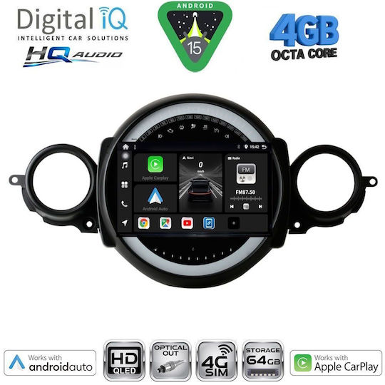 Digital IQ Ηχοσύστημα Αυτοκινήτου για Mini Cooper 2000-2006 (Bluetooth/USB/WiFi/GPS/Apple-Carplay/Android-Auto) με Οθόνη Αφής 9"