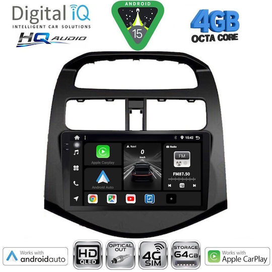 Digital IQ Car Audio System for Chevrolet Aveo 2014-2017 (Bluetooth/USB/WiFi/GPS/Apple CarPlay/Android Auto) with 9" Touch Screen