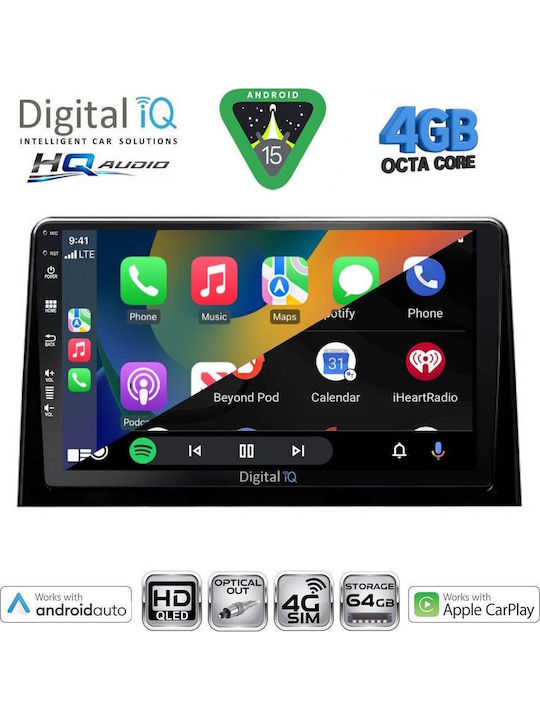 Digital IQ Car Audio System for Peugeot Partner Opel Combo Fiat Doblo Toyota Proace Citroen Berlingo 2018+ with Touch Screen 10"