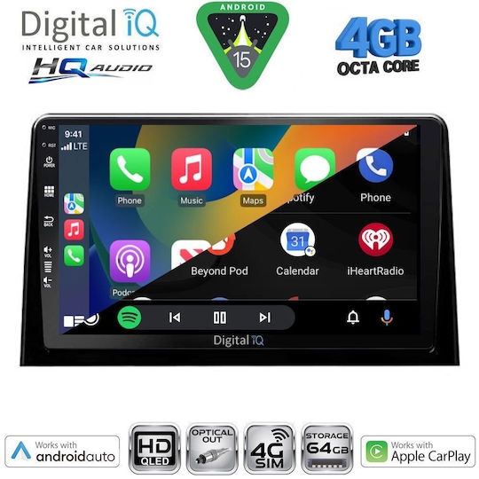 Digital IQ Car Audio System for Peugeot Partner Opel Combo Fiat Doblo Toyota Proace Citroen Berlingo 2018+ with Touch Screen 10"