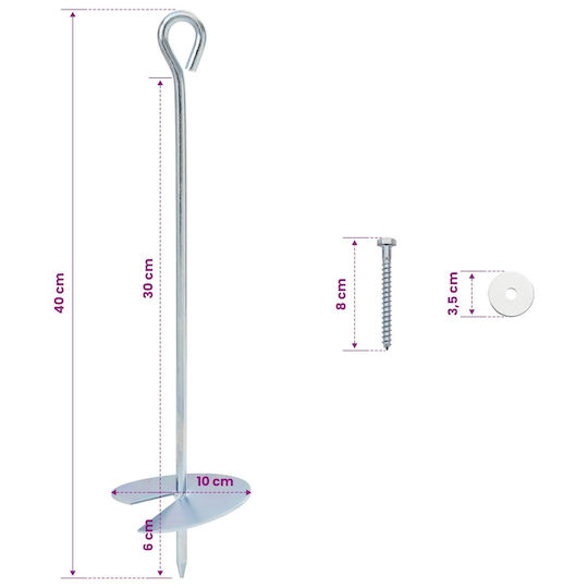 vidaXL Post Support for Garden Fence Made of Metal 10x10x40cm 4 Pieces Silver