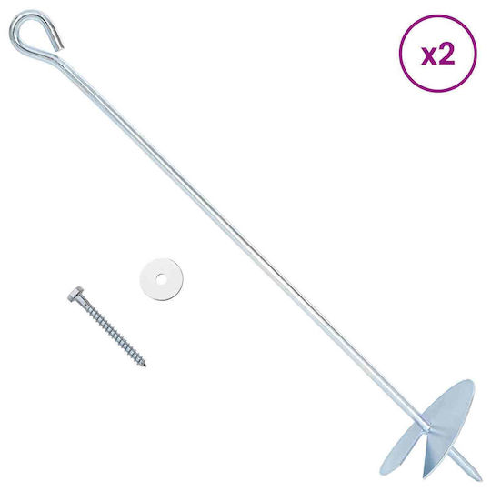 vidaXL Post Support for Garden Fence Made of Metal 10x10x50cm 10 Pieces Silver
