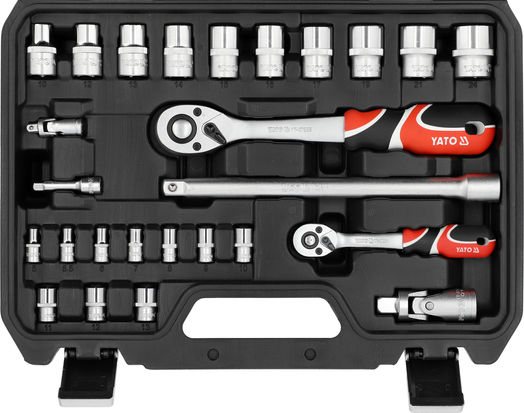 Yato 41 Stück Ratschen- und Steckschlüssel-Set 1/2" 1/4"