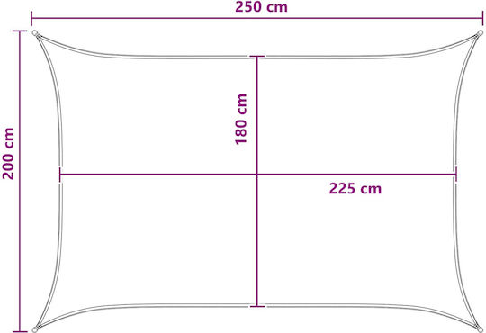 vidaXL Rectangular Blue Shade Sail 2x2.5m