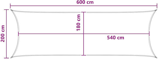 vidaXL Ορθογώνιο Πανί Σκίασης Καφέ 2x6m