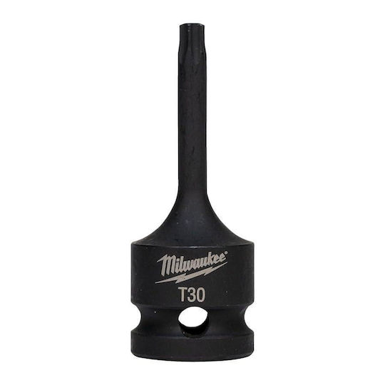 Milwaukee Spritzfilter Wasserhahn Bit-Stecknuss Pneumatisch mit Torx-Bit und Antriebsvierkant 1/2'' Größe T30 1Stück