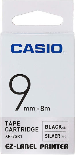 Casio Etikettendrucker-Band in Silber Farbe Kompatible Reihe mit Casio XR(EZ-Label)