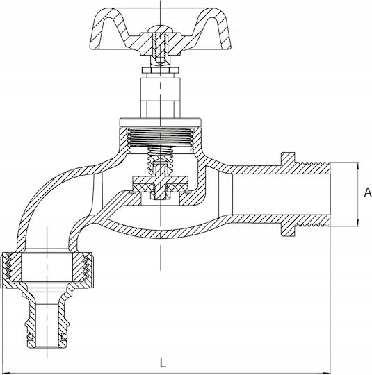 Gusseisen Trichter Wasserhahn mit Verbinder 3/4 Zoll