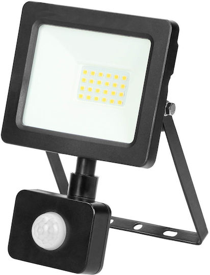 Orno Waterproof LED Flood Light 20W Natural White 4000K with Motion Sensor IP44