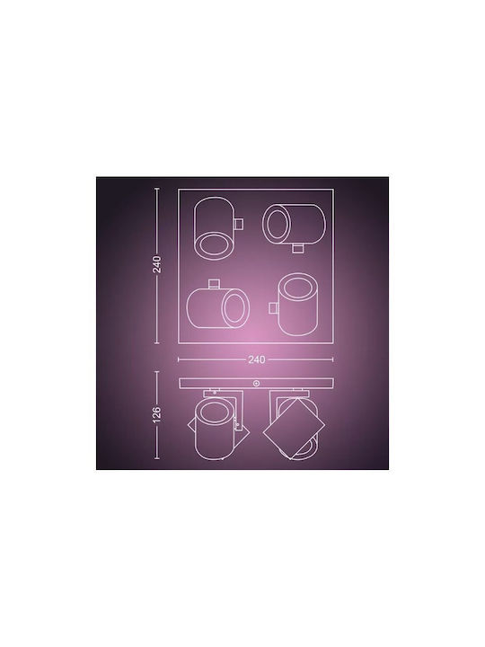 Philips Argenta Spot With 4 Lights In White Colour