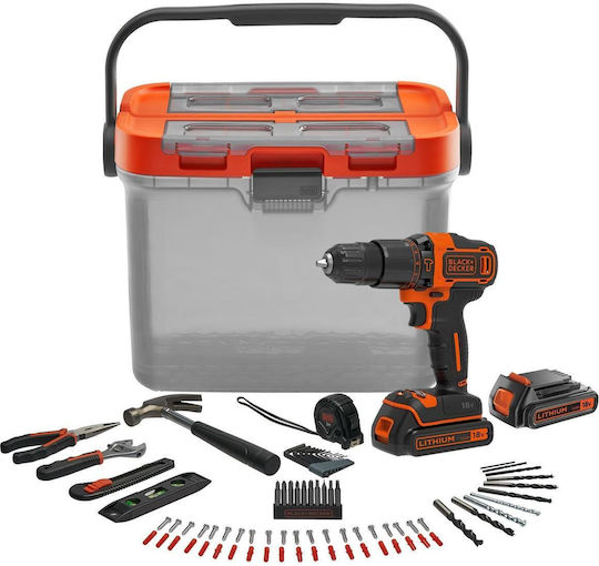 Black & Decker Black & Decker Percussive Drill Driver Battery 18V 2x1.5Ah