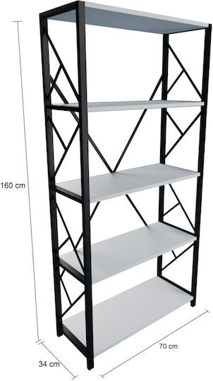 Βιβλιοθήκη Λευκό 80x30x180εκ. STE-016323-P16323 Βιβλιοθήκη Λευκό 80x30x180εκ. STE-016323-P16323