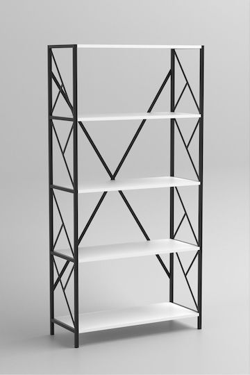 Bibliotecă Albă 80x30x180 cm