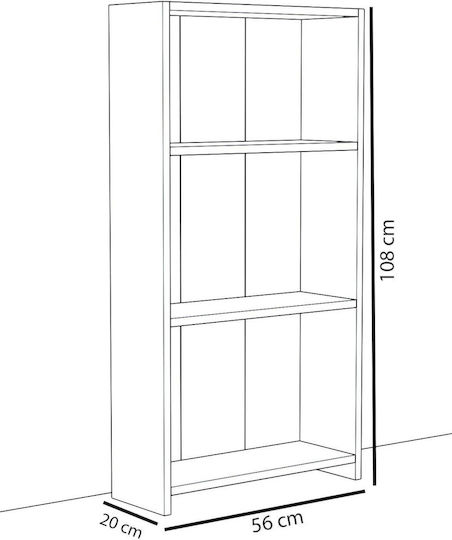 Bücherregal Weiß 108x20x108cm