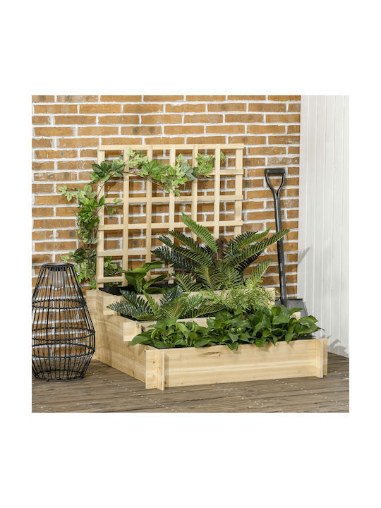 Outsunny Wooden Planter Box with Lattice Elm 95x95x110cm