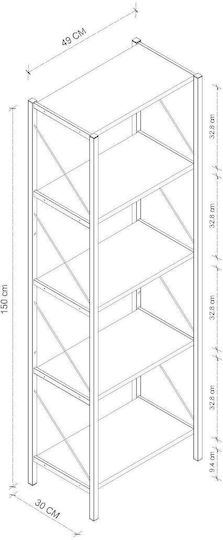 Βιβλιοθήκη Λευκό 150x30x150εκ. STE-016124-P16124