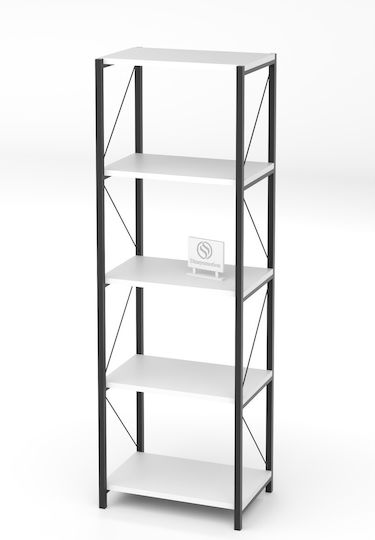 Bibliotecă Albă 150x30x150 cm