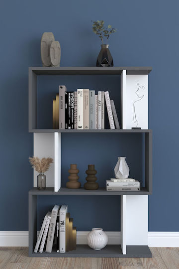 Bücherregal Grau 109x22x72cm