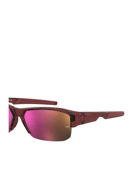 Under Armour Fanatical Male Sunglasses With Red Frame And Red Lens