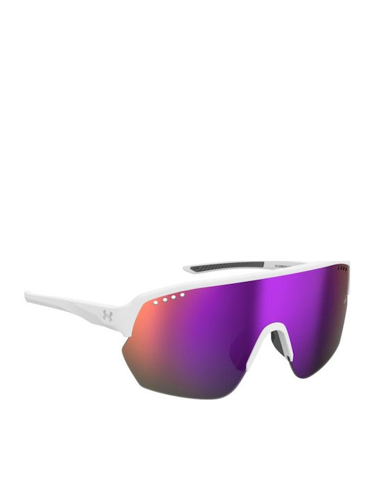 Under Armour Ochelari De Soare Pentru Bărbați Cu Culoare Albă A Skelețului Și Culoare Multicoloră A Lentilei