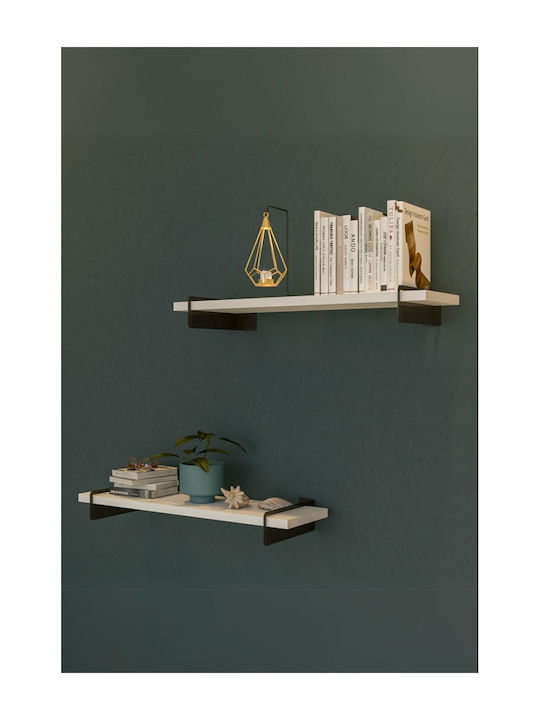 White Bookcases (2 Pieces) 60x16x7cm