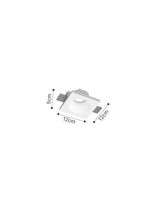 Inlight Platz Gips Einbau Spot mit Fassung GU10 Weiß 1Stück
