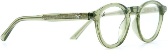 Round Photochromic Clear Green To Brown Frame Clear To Grey Lenses