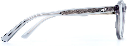 Round Photochromic Clear Blue To Dark Blue Frame Clear To Grey Lenses