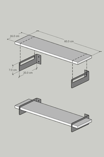 Wall Shelves White 2 Pieces