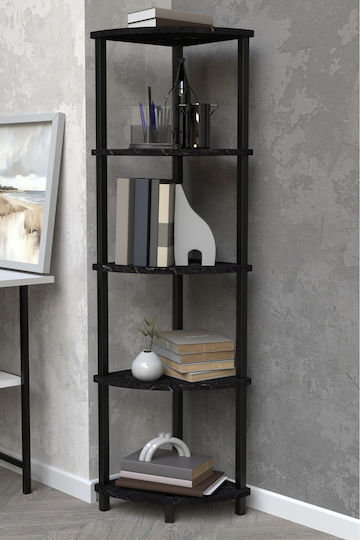 Ecke Bücherregal Schwarz 35x35x145cm