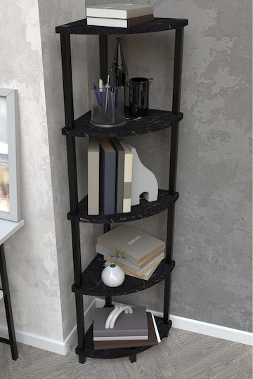 Ecke Bücherregal Schwarz 35x35x145cm