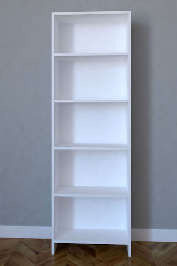 Bibliotecă Albă 56x20x169 cm