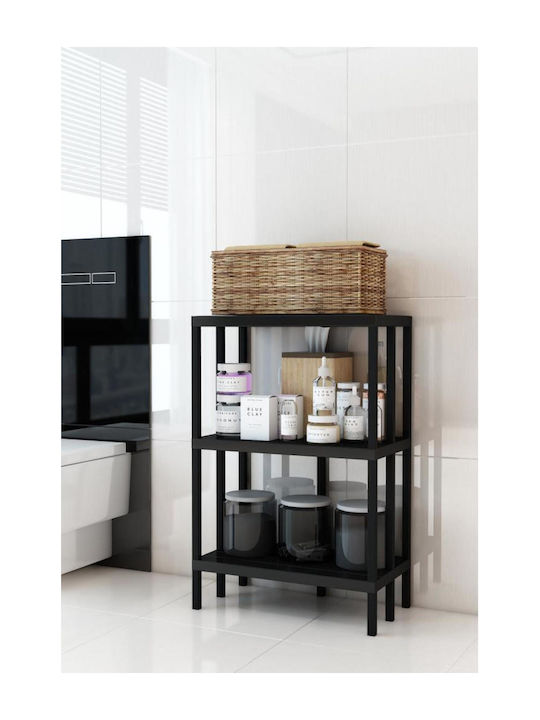 Βιβλιοθήκη Μαύρο 55x30x88.5εκ.