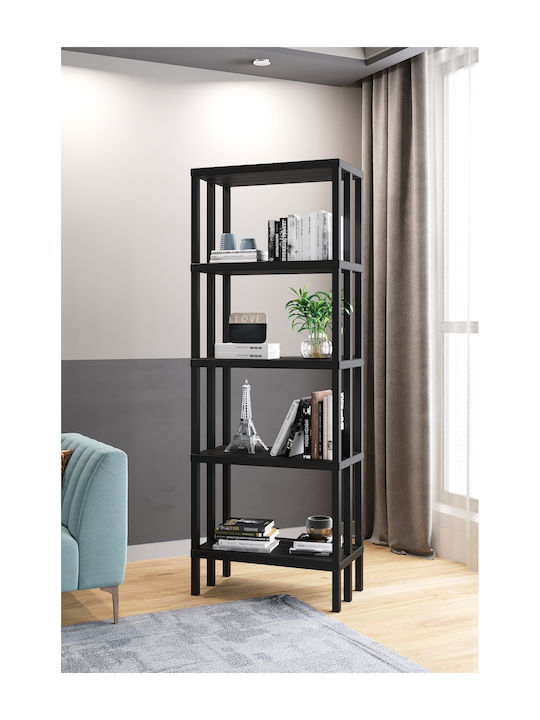 Bücherregal Schwarz 154x30x56cm