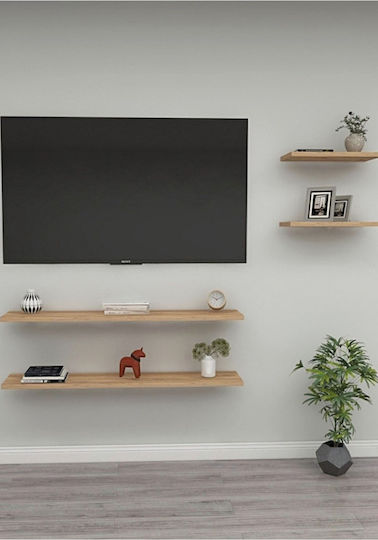 Brown Wall Shelves 4 Pieces 100x15x15cm