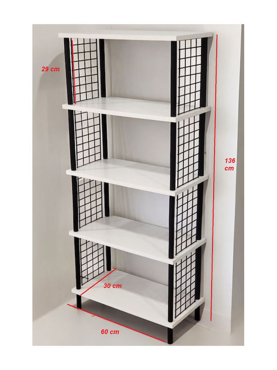 Beige Bookcase 60x30x136cm
