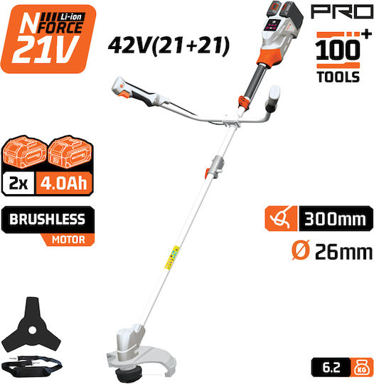 Nakayama Pro EC4611X44 Brush Cutter Shoulder / Hand Battery 21V 6.2kg Brushless with 2 Batteries 4Ah