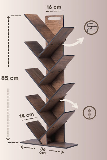 Bücherregal Braun 36x14x85cm