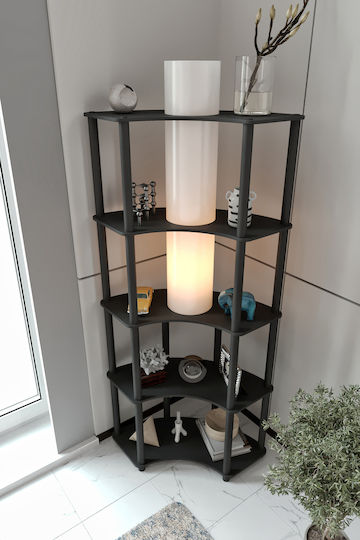 Corner Gray Bookcase 68x24x155cm