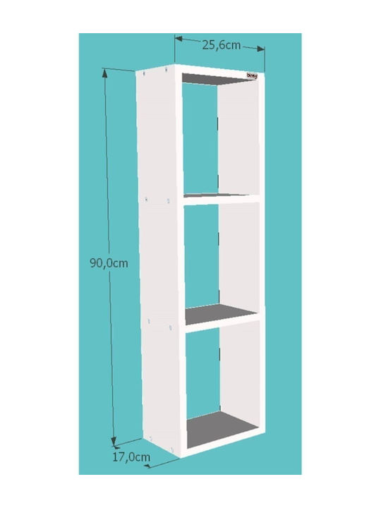 Bibliotecă Albă 25x17x90εκ.