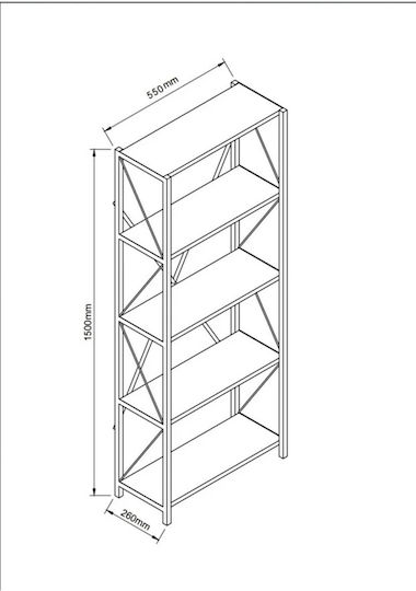 Βιβλιοθήκη Λευκή 52x25x150εκ. Βιβλιοθήκη Λευκή 52x25x150εκ.